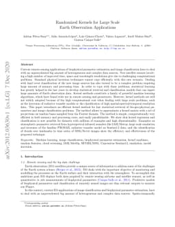 Randomized kernels for large scale Earth observation applications