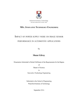 Impact of Power Supply Noise on Image Sensor Performance in Automotive
  Applications