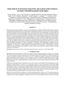 Joint analysis of structural connectivity and cortical surface features:
  correlates with mild traumatic brain injury