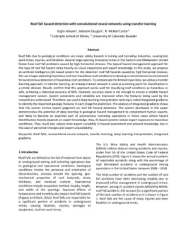 Roof fall hazard detection with convolutional neural networks using
  transfer learning