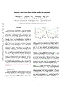 Unsupervised Pre-training for Person Re-identification