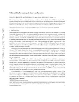Vulnerability Forecasting: In theory and practice