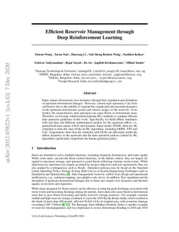 Efficient Reservoir Management through Deep Reinforcement Learning