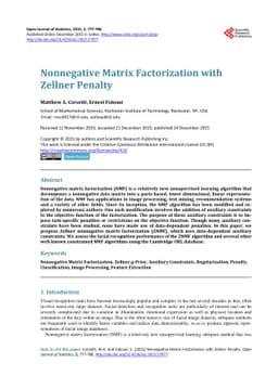 Nonnegative Matrix Factorization with Zellner Penalty