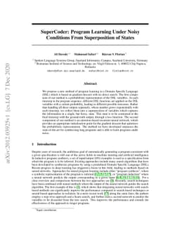 SuperCoder: Program Learning Under Noisy Conditions From Superposition
  of States