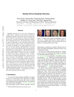 Identity-Driven DeepFake Detection