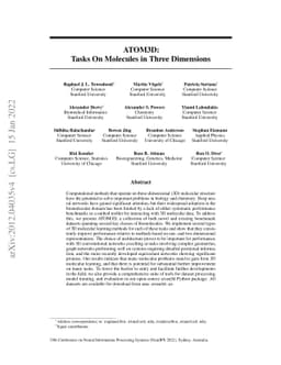 ATOM3D: Tasks On Molecules in Three Dimensions