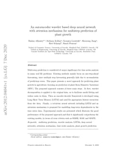 An autoencoder wavelet based deep neural network with attention
  mechanism for multistep prediction of plant growth