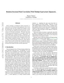 Rotation-Invariant Point Convolution With Multiple Equivariant
  Alignments
