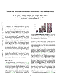 SuperFront: From Low-resolution to High-resolution Frontal Face
  Synthesis