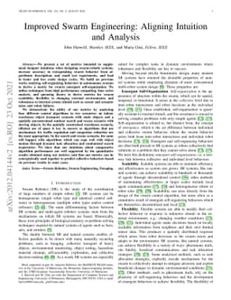 Improved Swarm Engineering: Aligning Intuition and Analysis