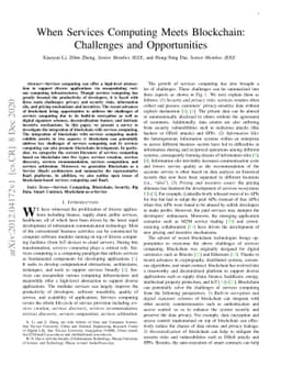 When Services Computing Meets Blockchain: Challenges and Opportunities