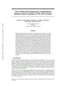 The Architectural Implications of Distributed Reinforcement Learning on
  CPU-GPU Systems