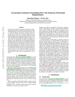 Accelerating Continuous Normalizing Flow with Trajectory Polynomial
  Regularization