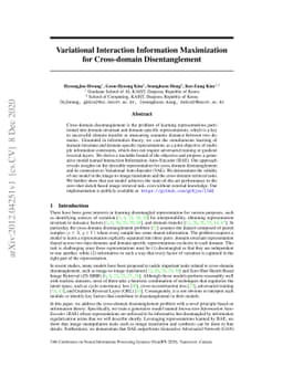 Variational Interaction Information Maximization for Cross-domain
  Disentanglement