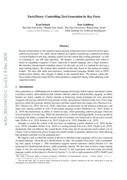 Facts2Story: Controlling Text Generation by Key Facts