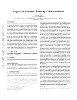 Large-Scale Subspace Clustering via k-Factorization