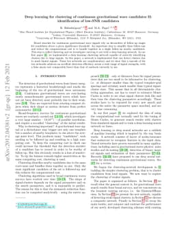 Deep learning for clustering of continuous gravitational wave candidates
  II: identification of low-SNR candidates