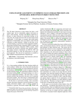 Using Feature Alignment Can Improve Clean Average Precision and
  Adversarial Robustness in Object Detection