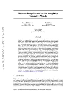 Bayesian Image Reconstruction using Deep Generative Models