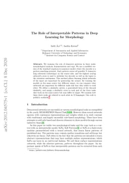 The Role of Interpretable Patterns in Deep Learning for Morphology