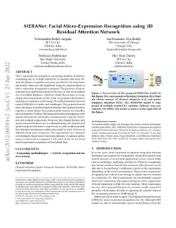 MERANet: Facial Micro-Expression Recognition using 3D Residual Attention
  Network