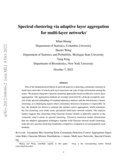 Spectral clustering via adaptive layer aggregation for multi-layer
  networks