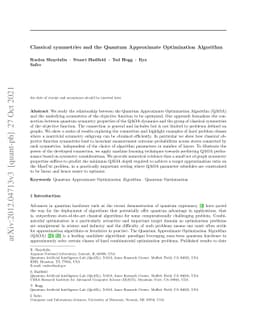 Classical symmetries and the Quantum Approximate Optimization Algorithm