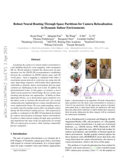 Robust Neural Routing Through Space Partitions for Camera Relocalization
  in Dynamic Indoor Environments