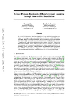 Robust Domain Randomised Reinforcement Learning through Peer-to-Peer
  Distillation
