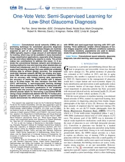 One-Vote Veto: Semi-Supervised Learning for Low-Shot Glaucoma Diagnosis