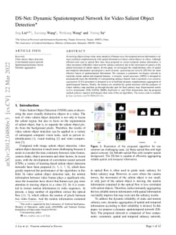 DS-Net: Dynamic Spatiotemporal Network for Video Salient Object
  Detection