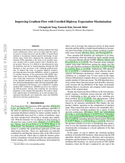 Improving Gradient Flow with Unrolled Highway Expectation Maximization