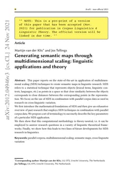 Generating semantic maps through multidimensional scaling: linguistic
  applications and theory