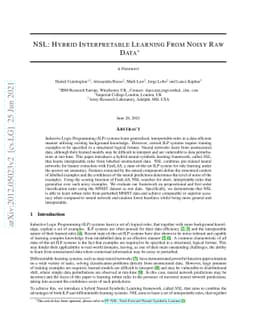 NSL: Hybrid Interpretable Learning From Noisy Raw Data