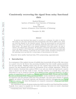 Consistently recovering the signal from noisy functional data