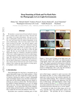 Deep Denoising of Flash and No-Flash Pairs for Photography in Low-Light
  Environments