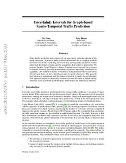 Uncertainty Intervals for Graph-based Spatio-Temporal Traffic Prediction