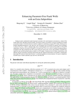 Enhancing Parameter-Free Frank Wolfe with an Extra Subproblem