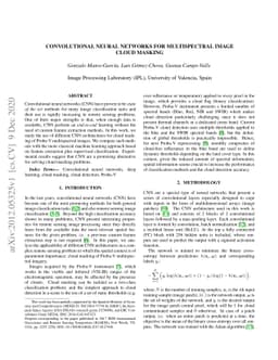 Convolutional Neural Networks for Multispectral Image Cloud Masking