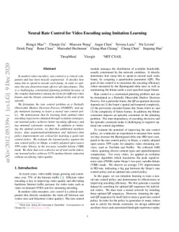 Neural Rate Control for Video Encoding using Imitation Learning