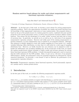 Random matrices based schemes for stable and robust nonparametric and
  functional regression estimators