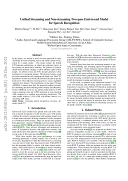 Unified Streaming and Non-streaming Two-pass End-to-end Model for Speech
  Recognition
