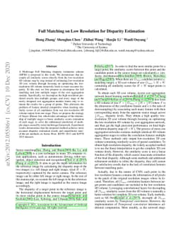 Full Matching on Low Resolution for Disparity Estimation