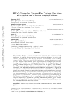 TFPnP: Tuning-free Plug-and-Play Proximal Algorithm with Applications to
  Inverse Imaging Problems