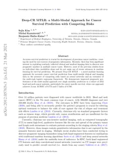 Deep-CR MTLR: a Multi-Modal Approach for Cancer Survival Prediction with
  Competing Risks