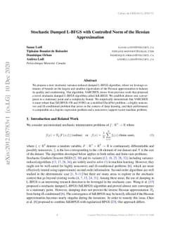 Stochastic Damped L-BFGS with Controlled Norm of the Hessian
  Approximation