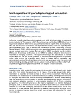 Multi-expert learning of adaptive legged locomotion