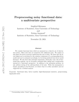 Preprocessing noisy functional data: a multivariate perspective