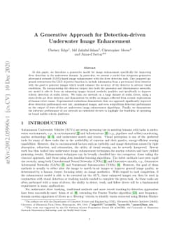 A Generative Approach for Detection-driven Underwater Image Enhancement
